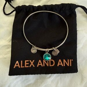 Alex and Ani Silver Bracelet with Turquoise Charm